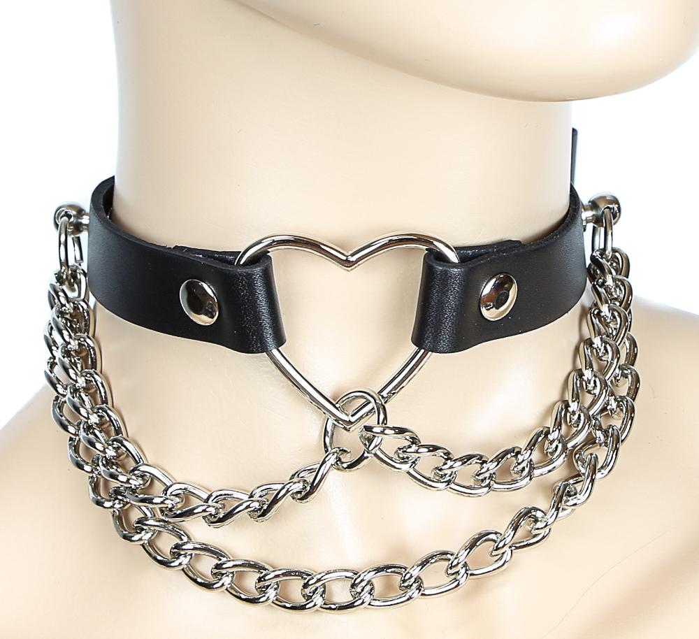 Lock & Chain Necklace by Funk Plus (Silver Chain, Various Color