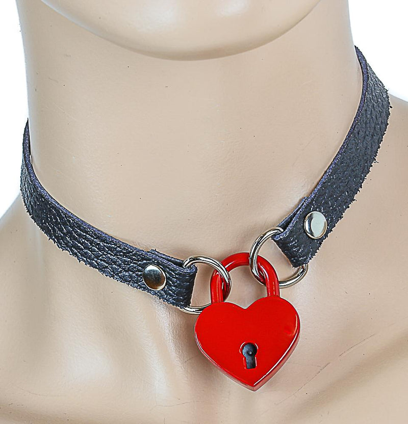 Lock & Chain Necklace by Funk Plus (Black Chain, Various Color